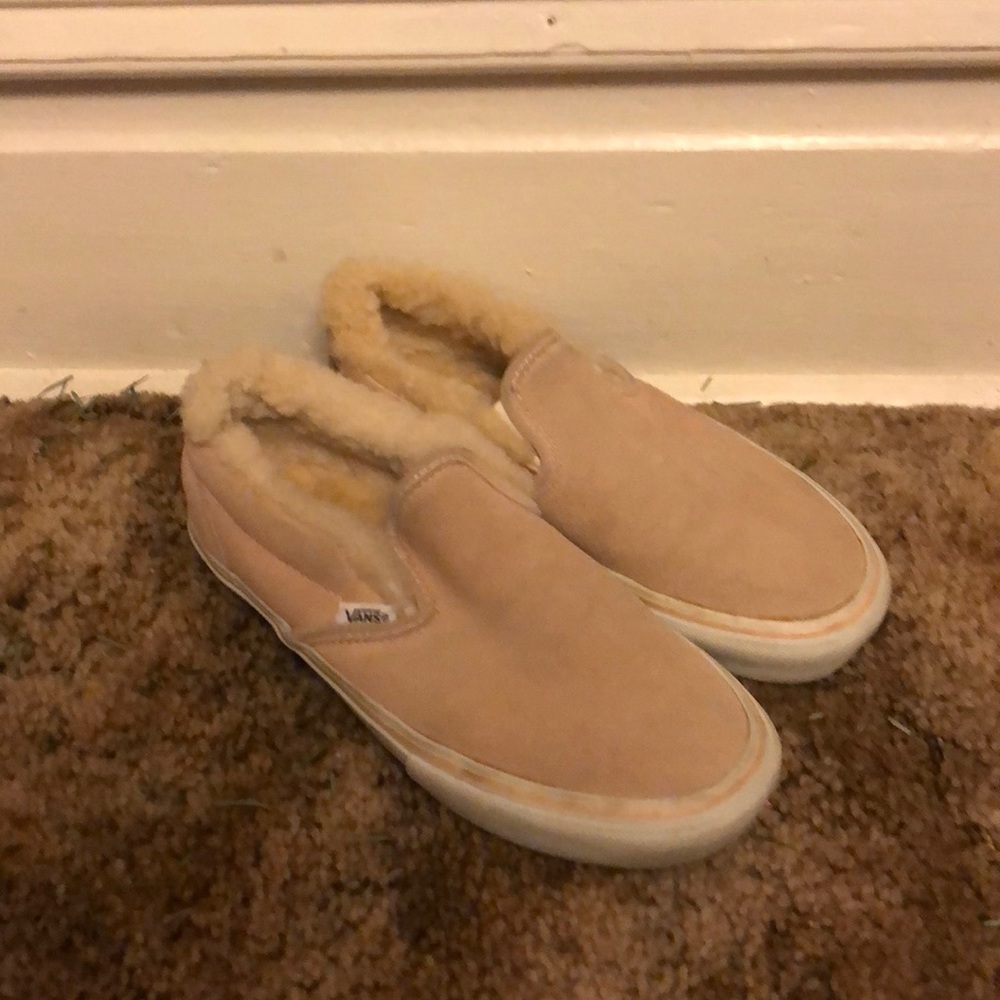 Pink Fluffy Slip-on Vans